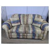 (1) Upholstered Loveseat w/ Throw Pillows