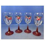 (4) Holiday Stemmed Glasses