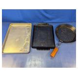 (3) Metal Grill Pans and Baking Sheet