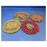 (4) Woven Round Trivets