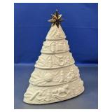 (1) White Ceramic Christmas Tree Figurine