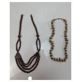 (2) Wooden Bead Necklaces