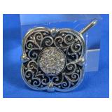 (1) Silver-Tone Filigree Rhinestone Pendant