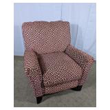 Red Patterned Recliner Armchair With Footrest