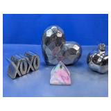 (4) Modern Chrome & Marble Decor Lot