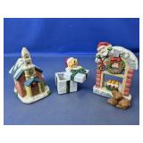 (3) Small Ceramic Christmas Dï¿½cor Figurines