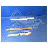 (10) Assorted Rulers & Triangles