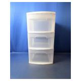 (1) 3-Drawer Plastic Storage Unit