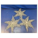 (3) Large Glitter Snowflake Ornaments