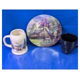 (3) Maud Borup Plate & Mugs Lot