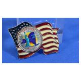 NY 2001 Quarter Flag Commemorative Pin w/ COA