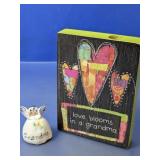 (2)DEMDACO Grandma Bud Vase & Angel Lot