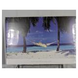 (1) Framed Beach Hammock Art Print