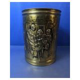 (1) Embossed Brass-Style Decorative Can