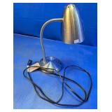 (1) Brushed Steel Gooseneck Desk Lamp