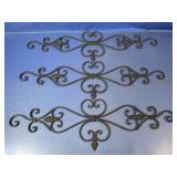(3) Decorative Metal Wall Scroll Panels