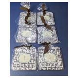 (6)Geometric Pattern Monogram Coaster Lot