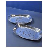(2) Wilton Armetale Metal Serving/Utility Trays