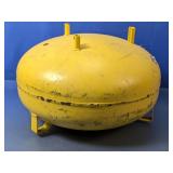 (1) Yellow Metal Cylindrical Tank with Brackets