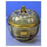 (1) Glass Pumpkin Lidded Dish