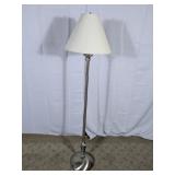 (1) Silver Tone Floor Lamp With Tapered Shade