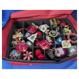 Assorted Christmas Ornaments in Storage Bag