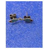 Sterling Fish Earrings w/Turquoise & Coral