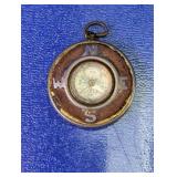 Rare Victorian Leather Compass Watch Fob