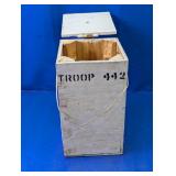 Wooden Storage Crate w/ Hinged Lid