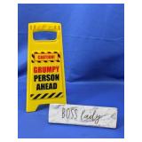 (2)Grumpy Person & Boss Lady Desk Decor Set