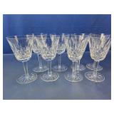 (8) Cut Glass Stemmed Wine Goblets