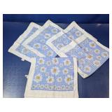 Blue Floral Fabric Towels