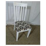 (1) White Wooden Dining Chair