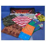 (13)Vintage Multi-Pattern Bandana & Fabric Lot