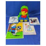 (5) Playskool Figure Puzzle And Picture Cards Lot