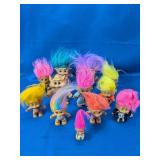 Mini Troll Style Figures Colorful Hair
