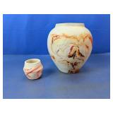 2 Vtg Nemadji Nativive American Pots