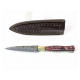 (1) Handcrafted Damascus Knife w/ Sheath