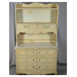 (1) Cream Wood Hutch Dresser