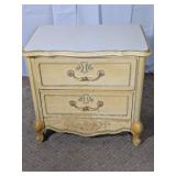 (1) Painted Two-Drawer Nightstand