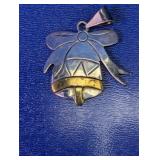 Vintage Mexico Sterling & Brass Bell Pendant