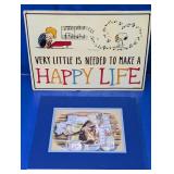 (2) Wall Decor Signs - Peanuts & More