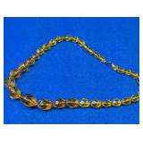 Antique Czech Amber Faceted Crystal Necklace