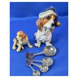(6) Assorted Dog Figurines & Measuring Spoons