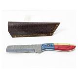 (1) Handcrafted Damascus Knife w/ Sheath