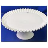 (1) Milk Glass Hobnail Pedestal Stand