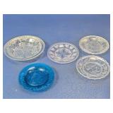 (5)Antique Flint Glass Cup Plate Collection