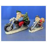 Santa Claus Motorcycle Figurines