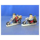 Santa Motorcycle Figurines with Packs