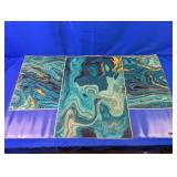 (3) Abstract Marble Vinyl Wall Art Prints